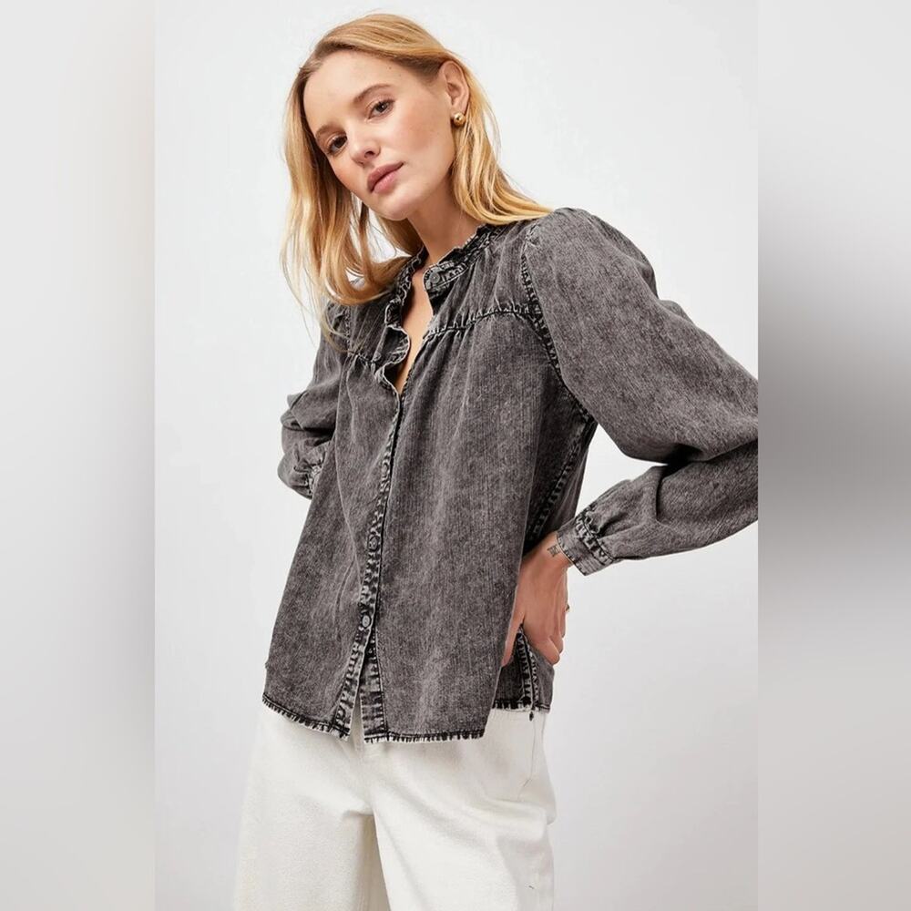 Rails Camille Top Black Acid Wash - Picture 2 of 12